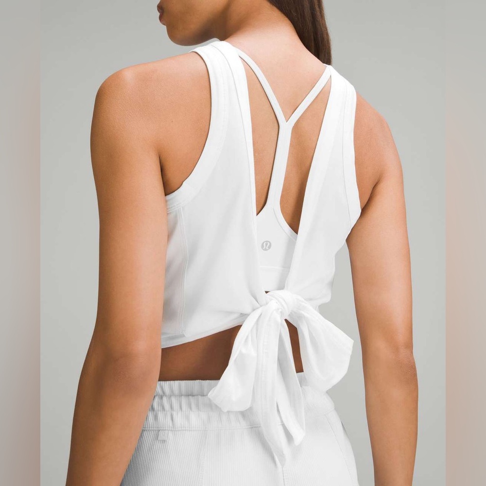 Lululemon Its A Tie Tank In White Size 6 - Picture 2 of 5